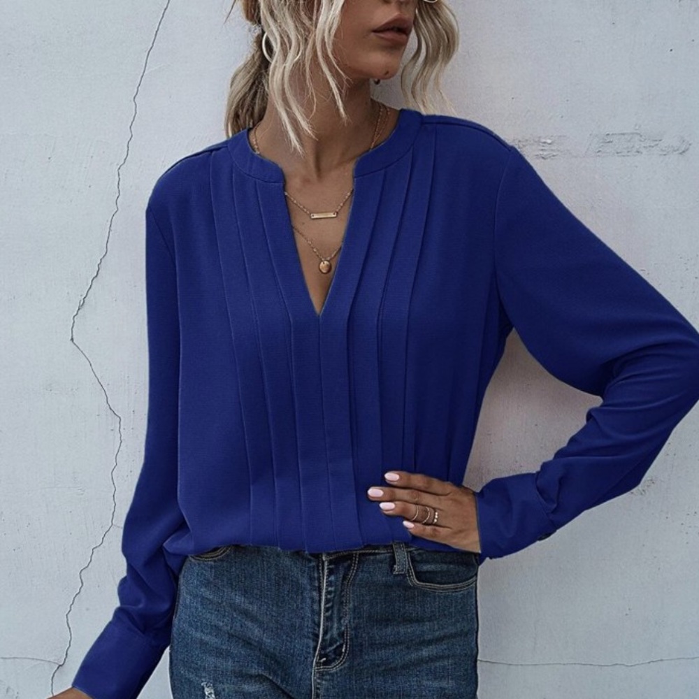 Navy work blouse